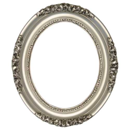silver oval frame png